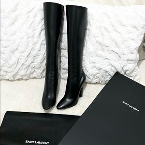Saint Laurent Leather Knee High Boots